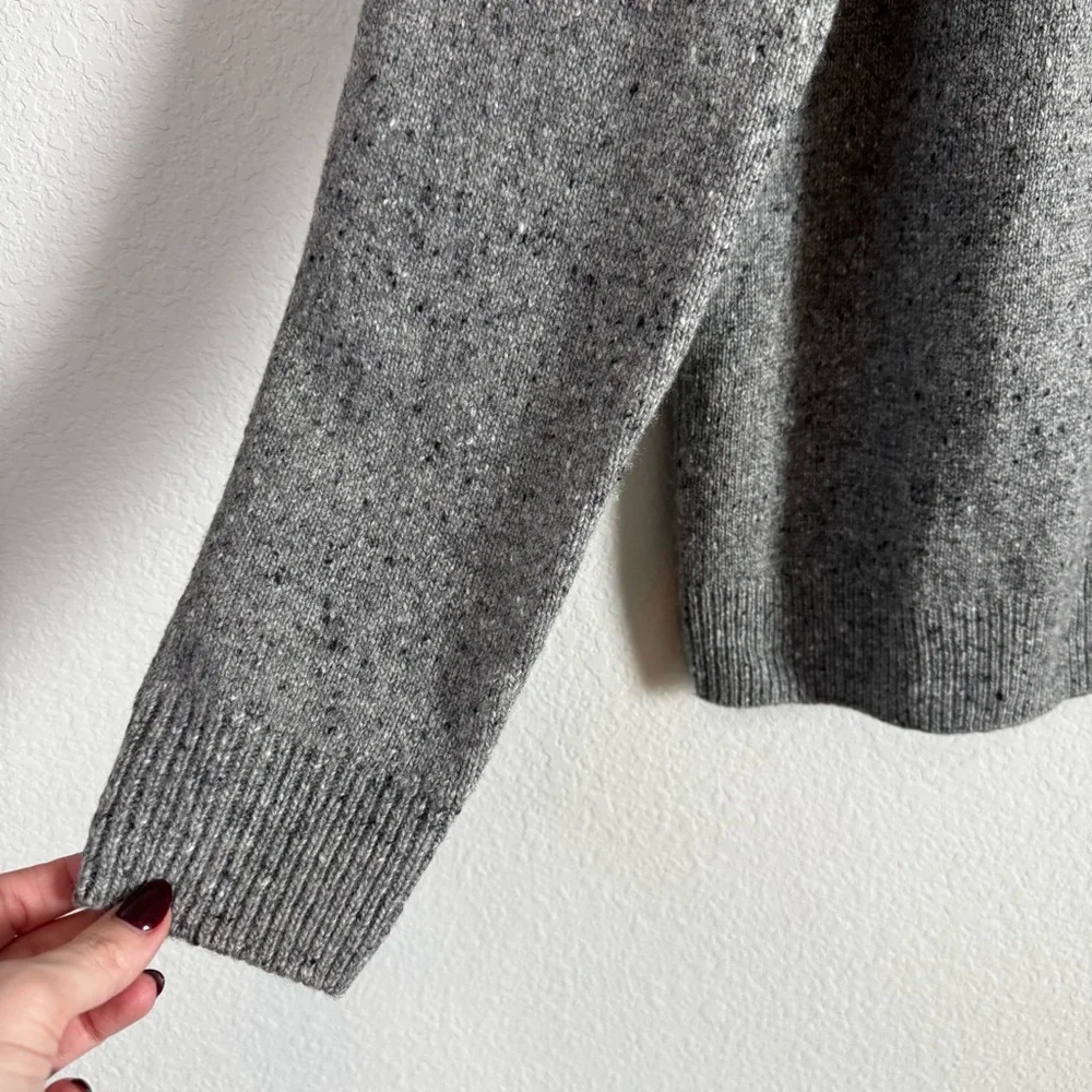Rails Men's Gray Melange Wool Silk Blend Harding Henley Mockneck Sweater Size M